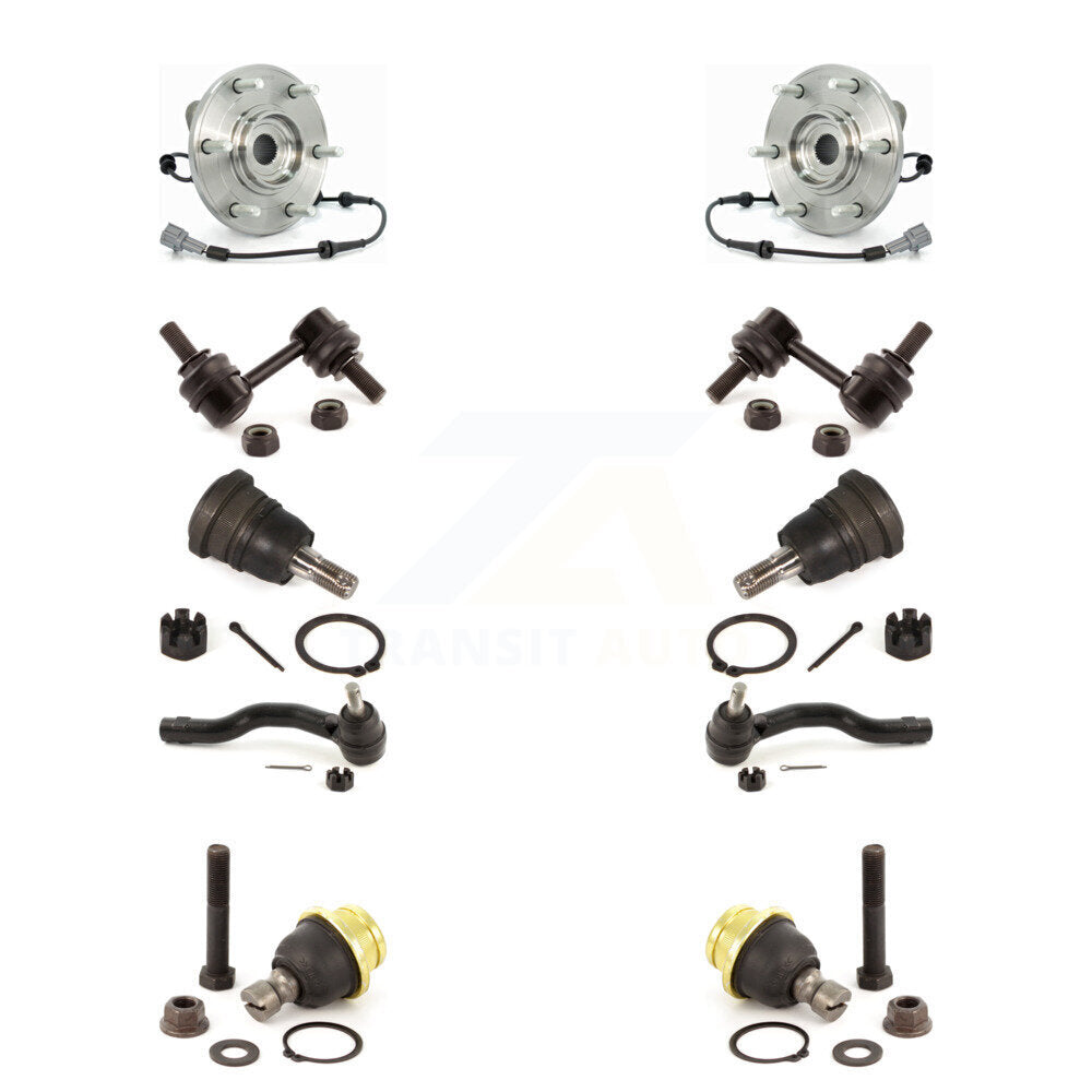 Bearing Upper Lower Ball Joint Outer Tie Rod & Link Front Kit (10Pc) For Nissan