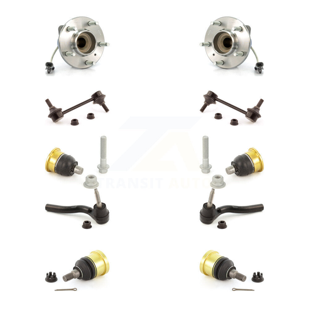Hub Bearing Upper Lower Ball Joint Outer Tie Rod Link Front Kit For Cadillac CTS