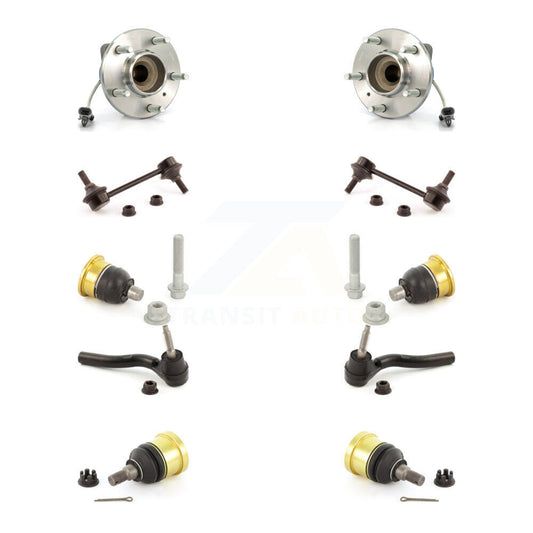 Hub Bearing Upper Lower Ball Joint Outer Tie Rod Link Front Kit For Cadillac CTS