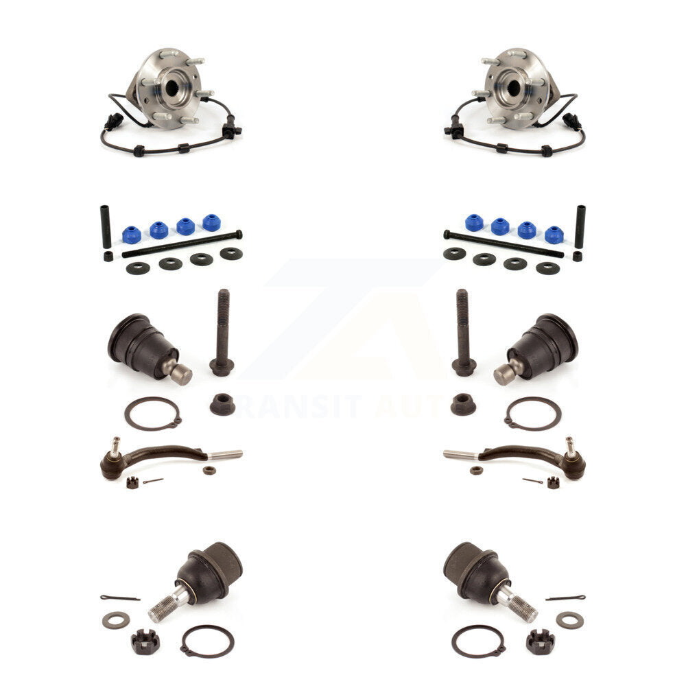 Bearing Upper Lower Ball Joint Outer Tie Rod Link Front Kit (10Pc) For Chevrolet
