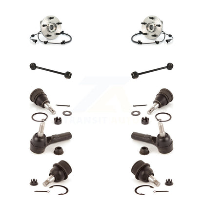 Hub Bearing Upper Lower Ball Joint Outer Tie Rod Link Front Kit (10Pc) For Jeep