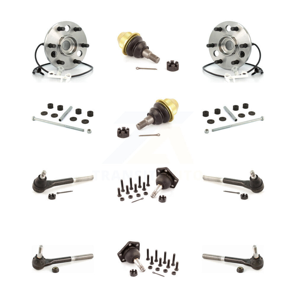 Bearing Upper Lower Ball Joint Outer Inner Tie Rod Link Front Kit (12Pc) For GMC