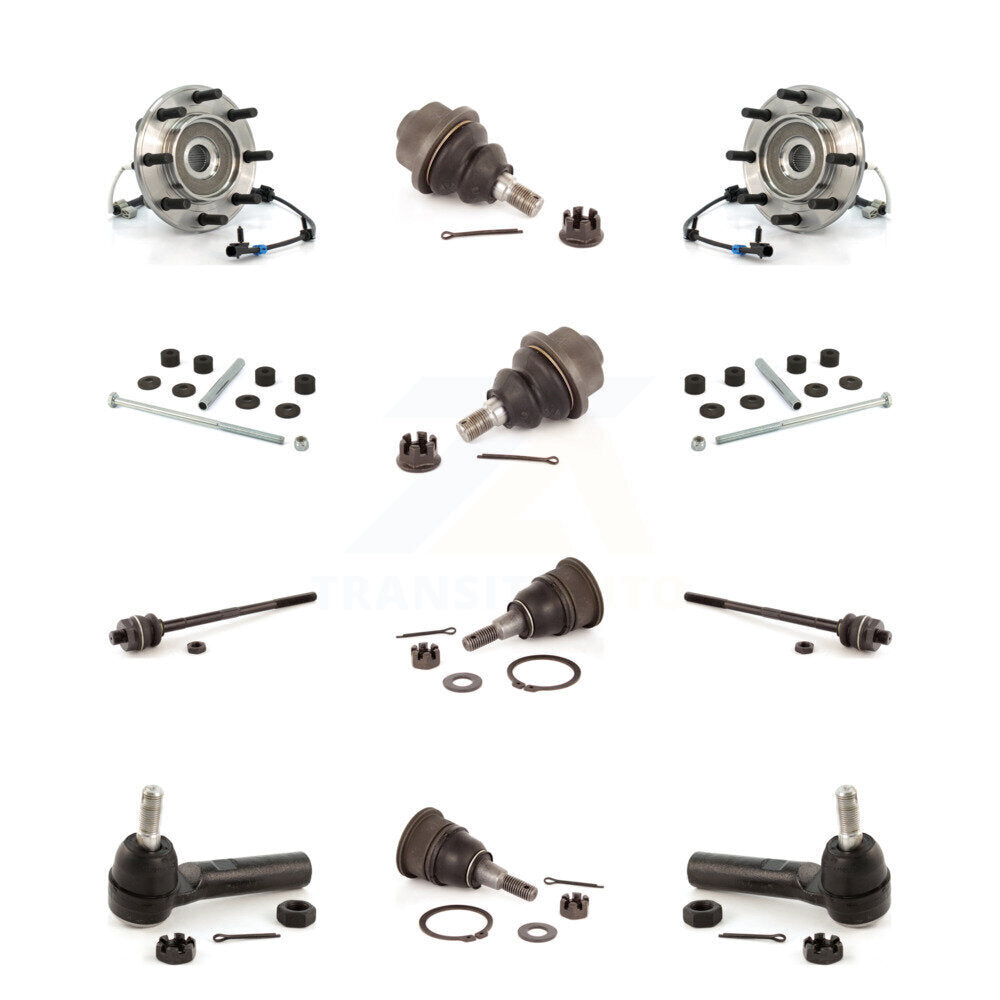 Bearing Upper Lower Ball Joint Outer Inner Tie Rod Link Front Kit (12Pc) For GMC