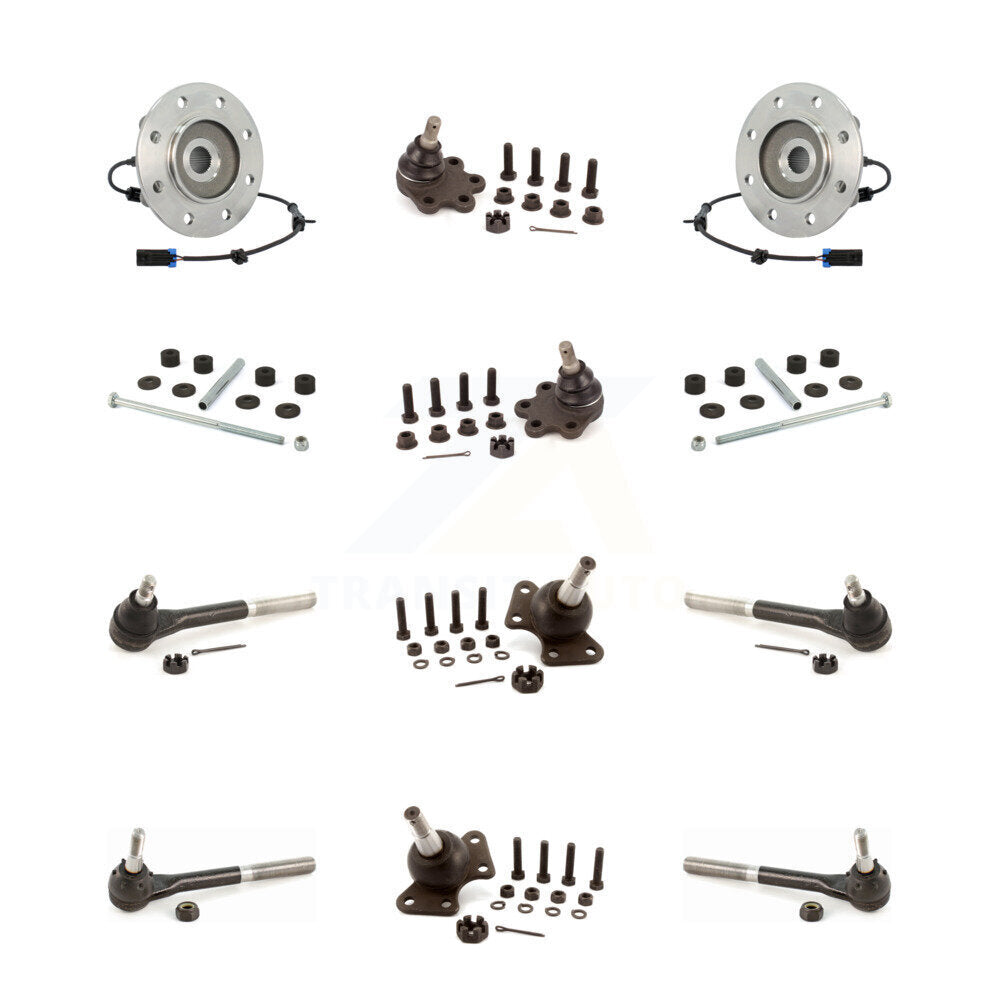 Bearing Upper Lower Ball Joint Outer Inner Tie Rod Link Front Kit (12Pc) For GMC