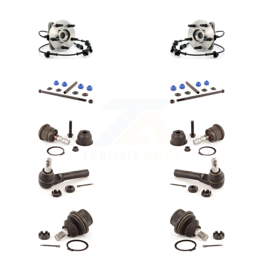 Hub Bearing Upper Lower Ball Joint Outer Tie Rod Link Front Kit (10Pc) For Ford