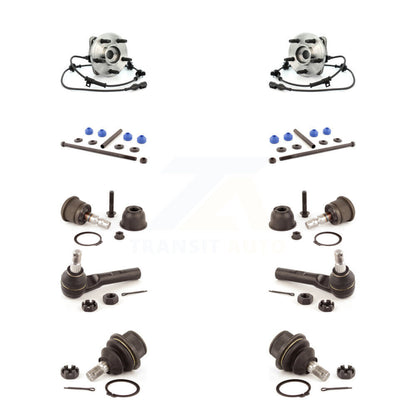 Hub Bearing Upper Lower Ball Joint Outer Tie Rod Link Front Kit (10Pc) For Ford