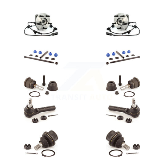 Hub Bearing Upper Lower Ball Joint Outer Tie Rod Link Front Kit (10Pc) For Ford