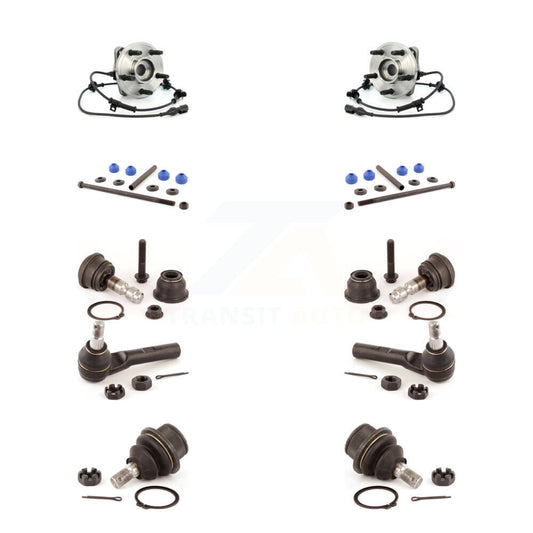 Hub Bearing Upper Lower Ball Joint Outer Tie Rod Link Front Kit (10Pc) For Ford