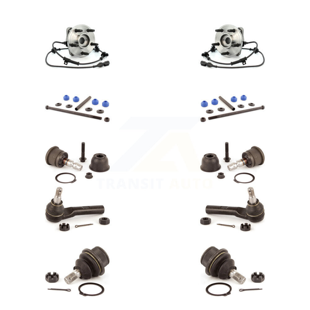Hub Bearing Upper Lower Ball Joint Outer Tie Rod Link Front Kit (10Pc) For Mazda