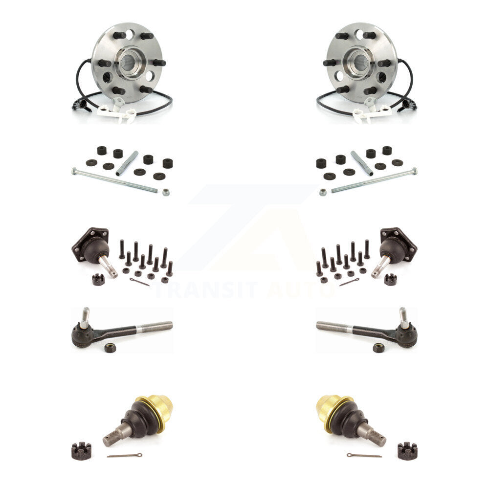 Bearing Upper Lower Ball Joint Outer Tie Rod Link Front Kit (10Pc) For GMC Yukon