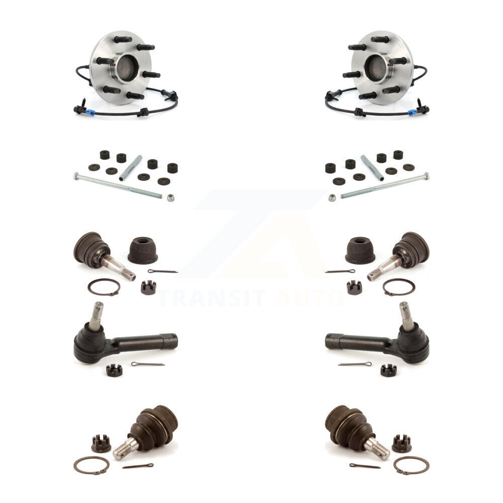 Bearing Upper Lower Ball Joint Outer Tie Rod Link Front Kit (10Pc) For Chevrolet