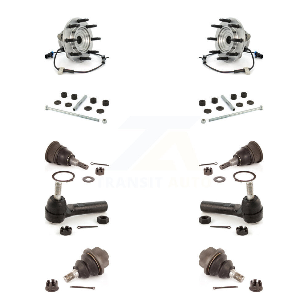Bearing Upper Lower Ball Joint Outer Tie Rod Link Front Kit (10Pc) For GMC 2500