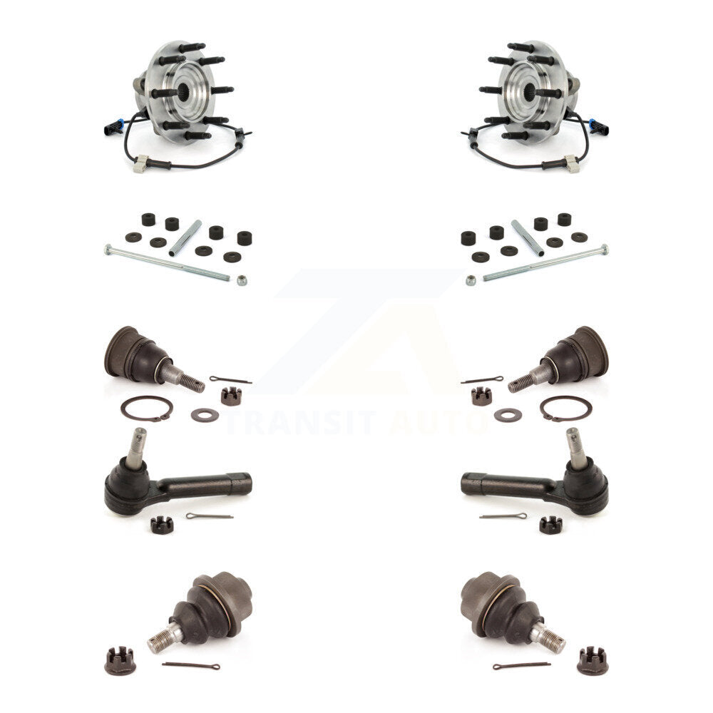 Bearing Upper Lower Ball Joint Outer Tie Rod Link Front Kit (10Pc) For Chevrolet