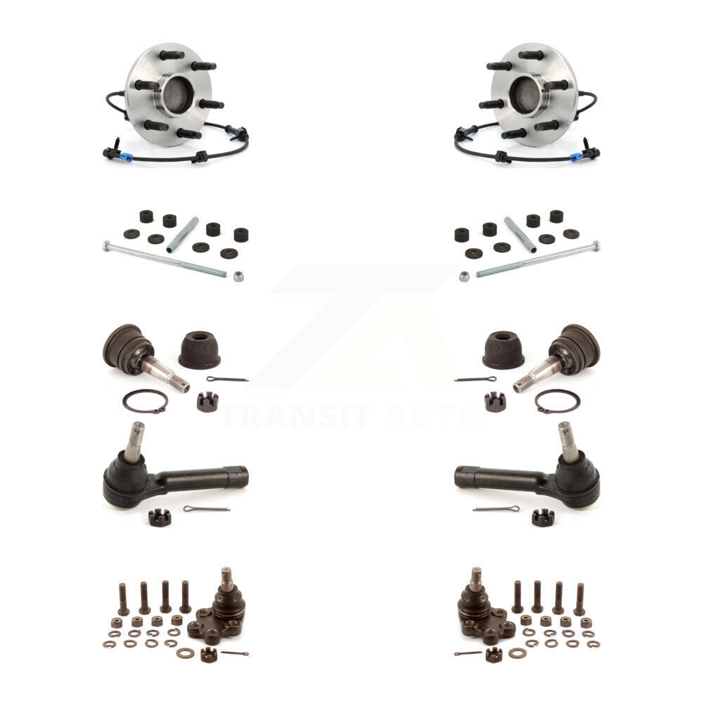 Bearing Upper Lower Ball Joint Outer Tie Rod Link Front Kit (10Pc) For Chevrolet