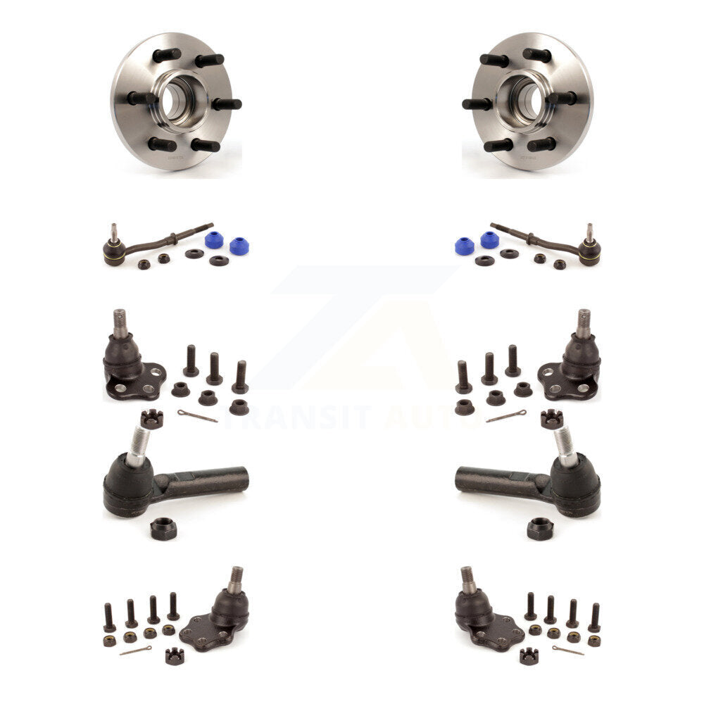 Hub Bearing Upper Lower Ball Joint Outer Tie Rod Link Front Kit (10Pc) For Dodge