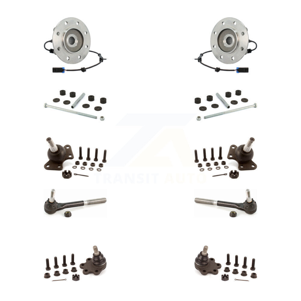 Bearing Upper Lower Ball Joint Outer Tie Rod Link Front Kit (10Pc) For K3500 GMC