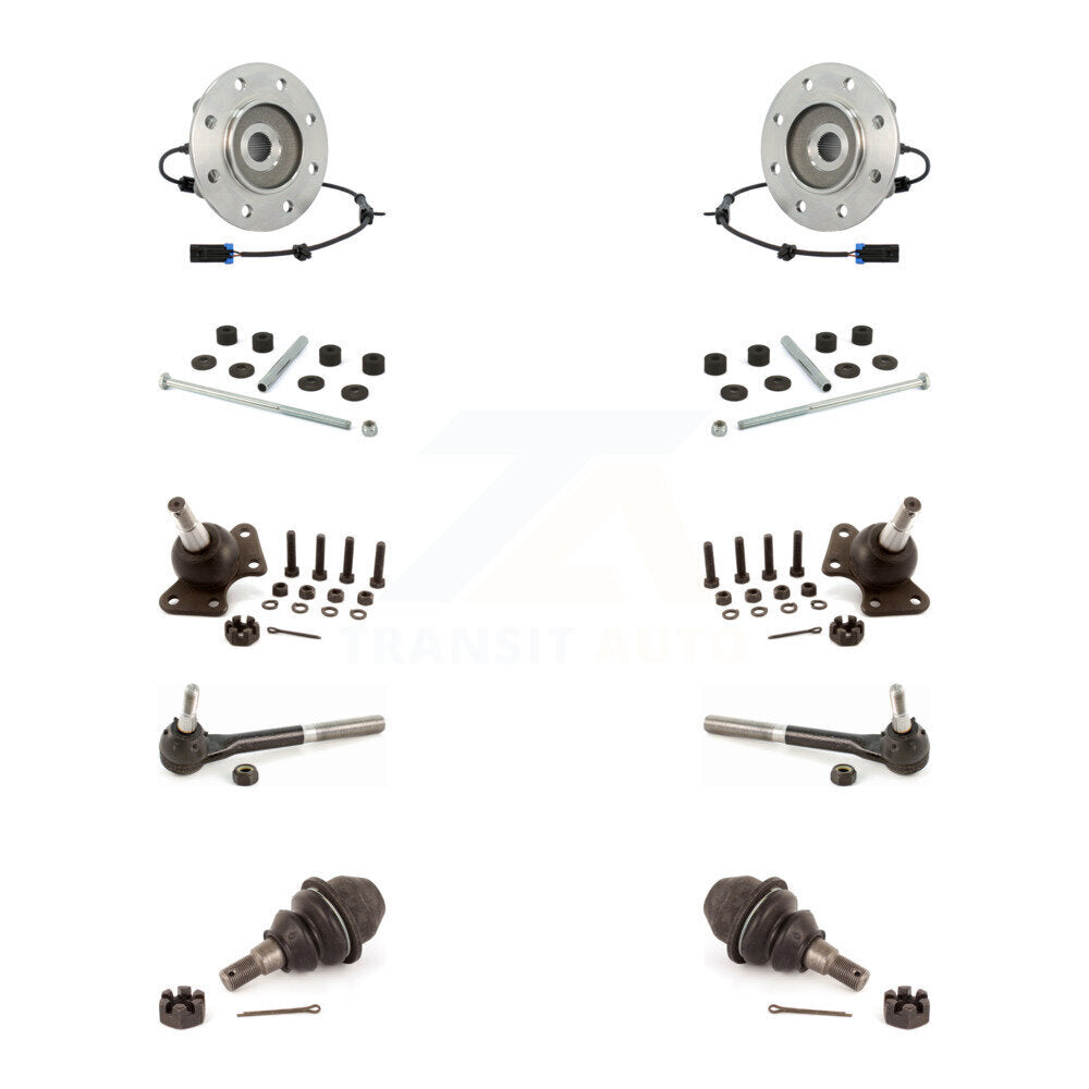 Bearing Upper Lower Ball Joint Outer Tie Rod Link Front Kit (10Pc) For K3500 GMC