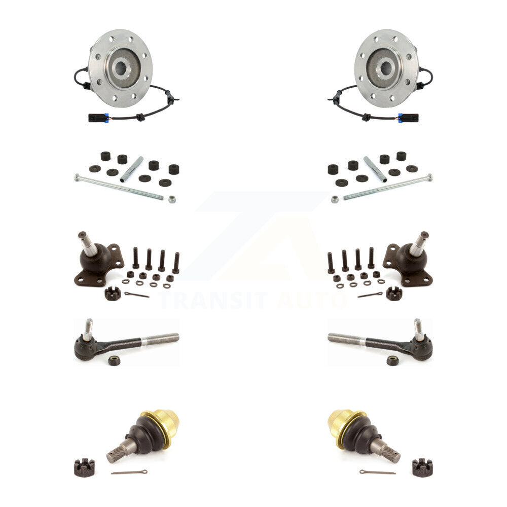 Bearing Upper Lower Ball Joint Outer Tie Rod Link Front Kit (10Pc) For K3500 GMC