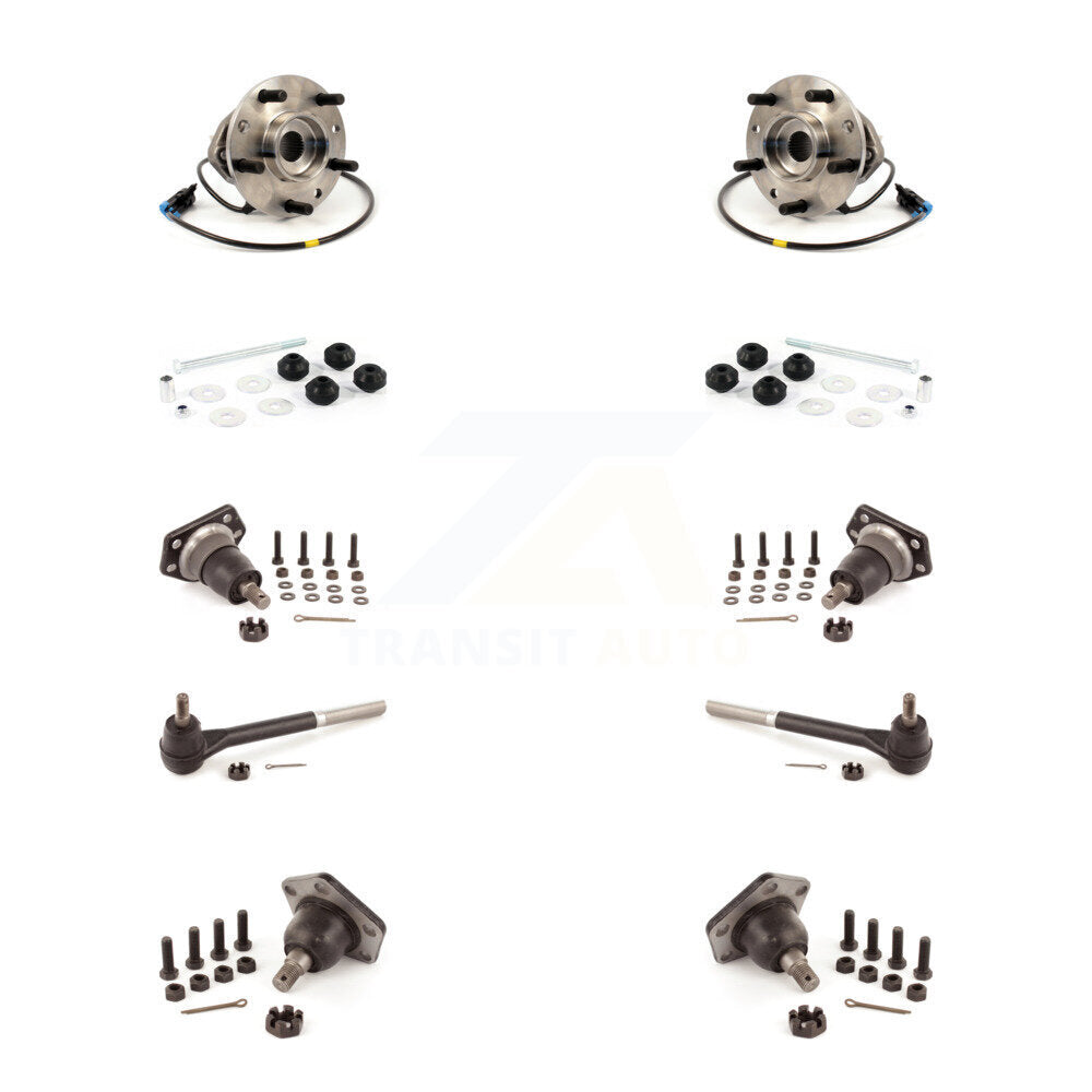 Bearing Upper Lower Ball Joint Outer Tie Rod Link Front Kit (10Pc) For Chevrolet