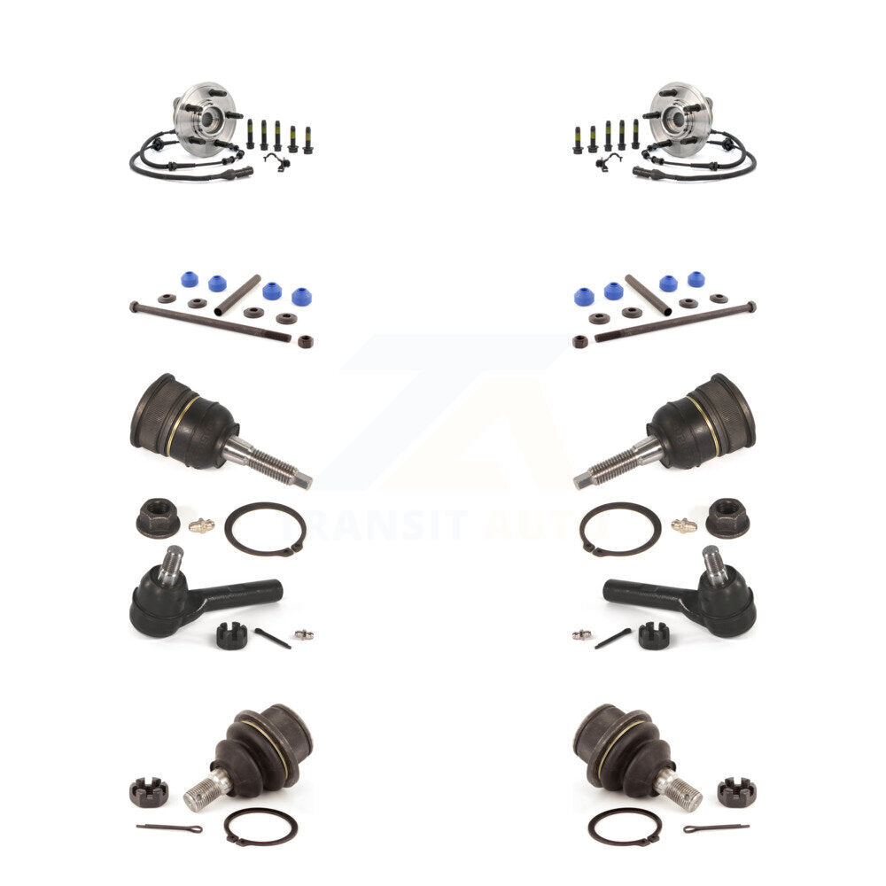 Hub Bearing Upper Lower Ball Joint Outer Tie Rod Link Front Kit (10Pc) For Ford