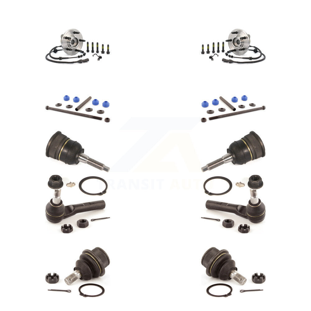 Hub Bearing Upper Lower Ball Joint Outer Tie Rod Link Front Kit (10Pc) For Ford