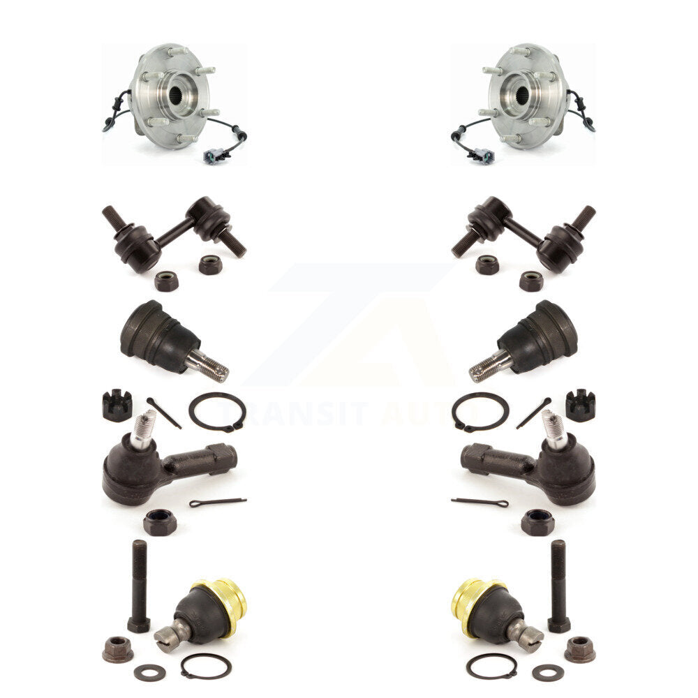 Hub Bearing Upper Lower Ball Joint Outer Tie Rod End Sway Bar Link Front Kit For