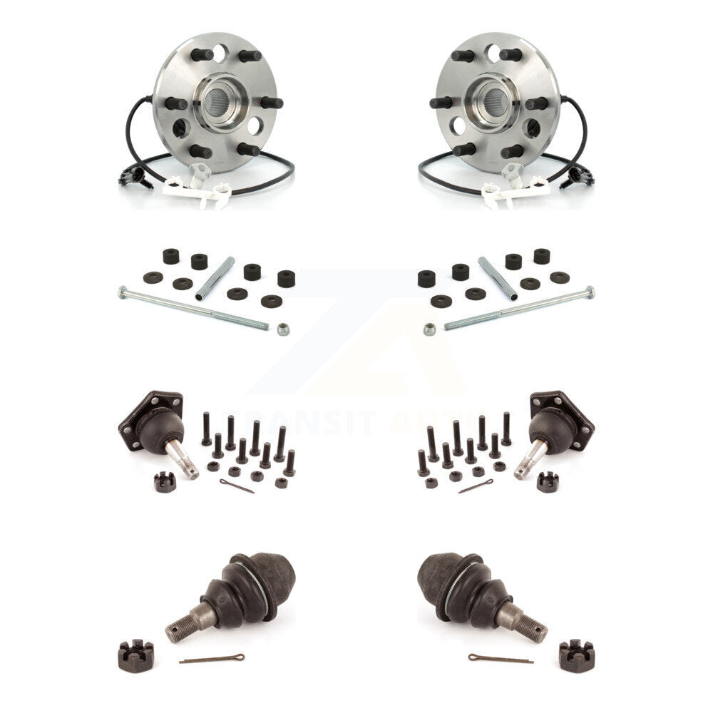 Hub Bearing Upper Lower Ball Joint Sway Bar Link Front Kit For Cadillac Escalade