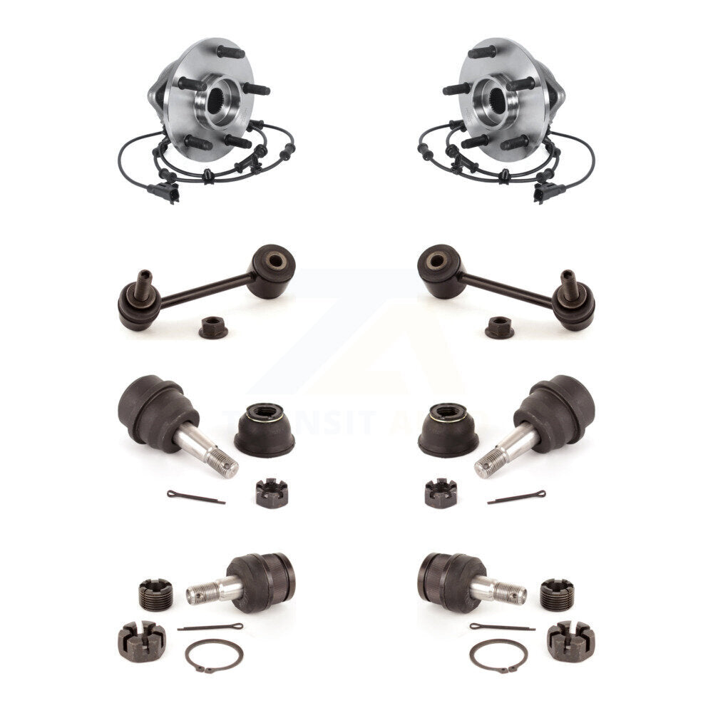 Hub Bearing Upper Lower Ball Joint Sway Bar Link Front Kit For Jeep Wrangler JK