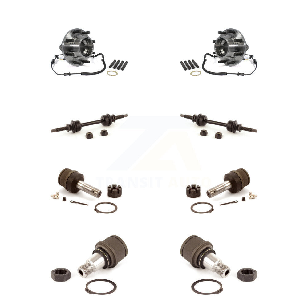 Hub Bearing Upper Lower Ball Joint Link Front Kit For Ford F-350 Super Duty 4WD
