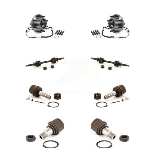 Hub Bearing Upper Lower Ball Joint Link Front Kit For Ford F-350 Super Duty 4WD