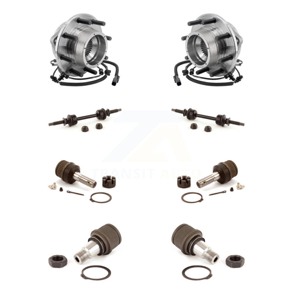 Hub Bearing Upper Lower Ball Joint Link Front Kit For Ford F-350 Super Duty 4WD
