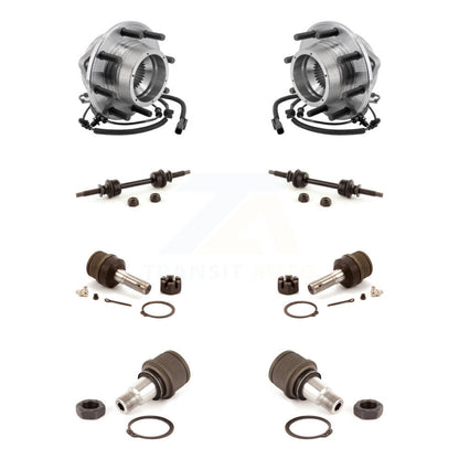 Hub Bearing Upper Lower Ball Joint Link Front Kit For Ford F-350 Super Duty 4WD