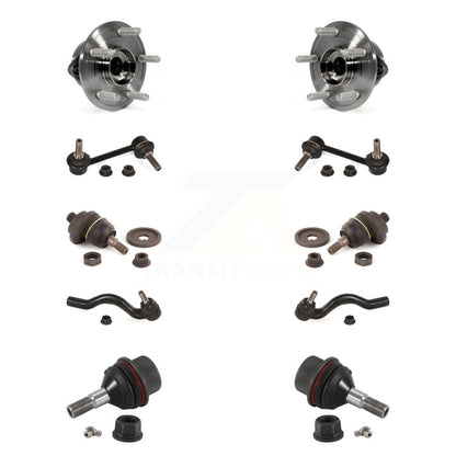 Hub Bearing Upper Lower Ball Joint Outer Tie Rod Link Front Kit (10Pc) For Jeep
