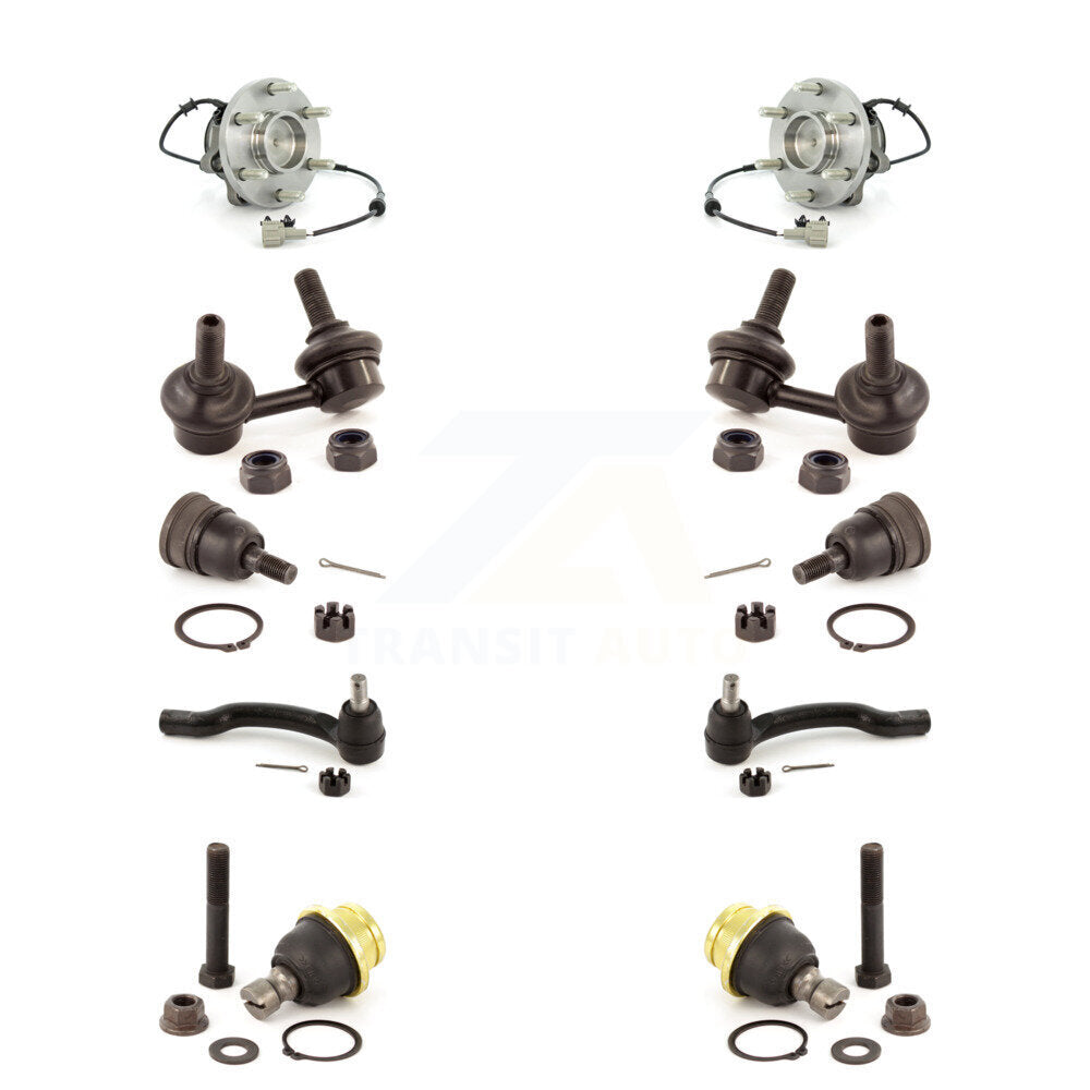 Bearing Upper Lower Ball Joint Outer Tie Rod & Link Front Kit (10Pc) For Nissan