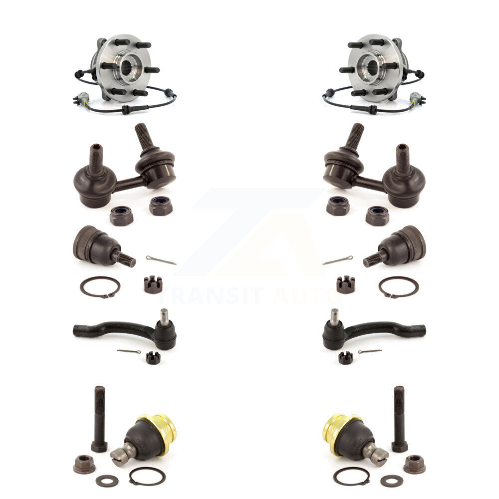 Bearing Upper Lower Ball Joint Outer Tie Rod & Link Front Kit (10Pc) For Nissan