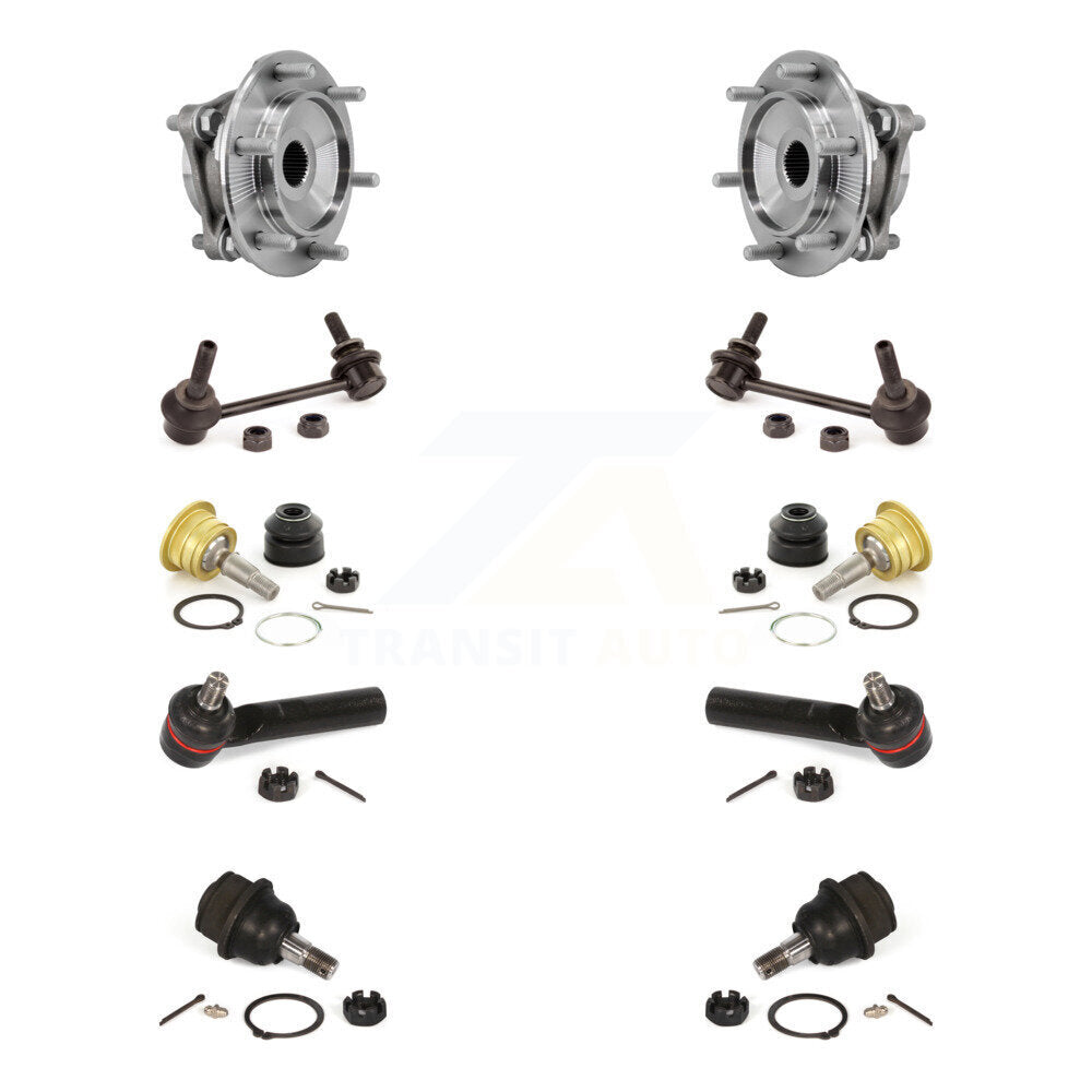 Bearing Upper Lower Ball Joint Outer Tie Rod Link Front Kit (10Pc) For Toyota FJ