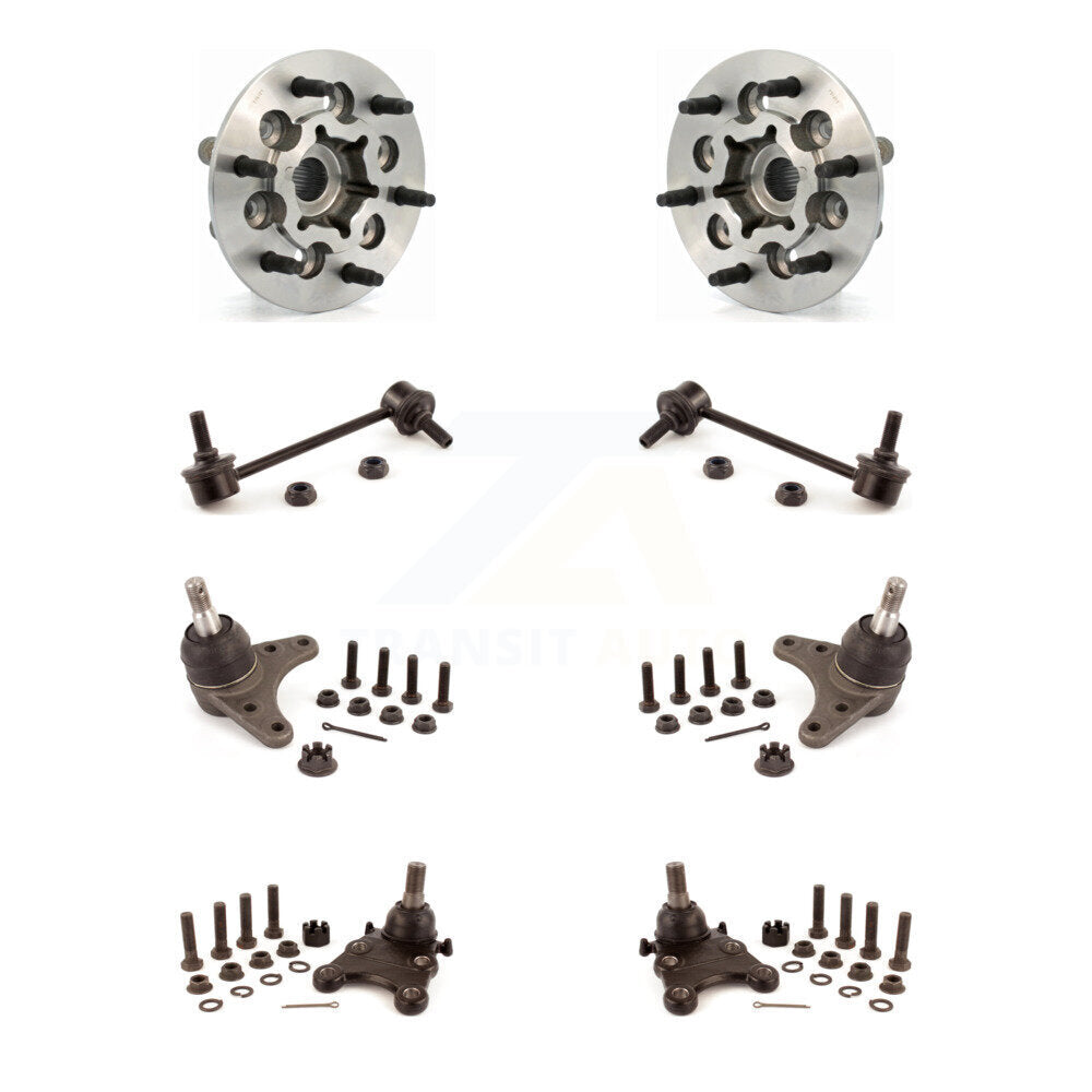 Hub Bearing Upper Lower Ball Joint Sway Bar Link Front Kit (8Pc) For GMC Canyon