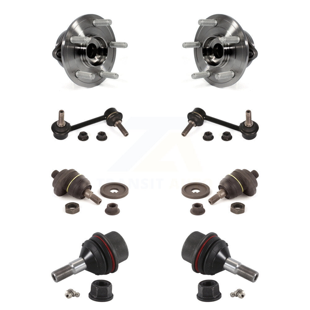 Hub Bearing Upper Lower Ball Joint Link Front Kit (8Pc) For Jeep Grand Cherokee