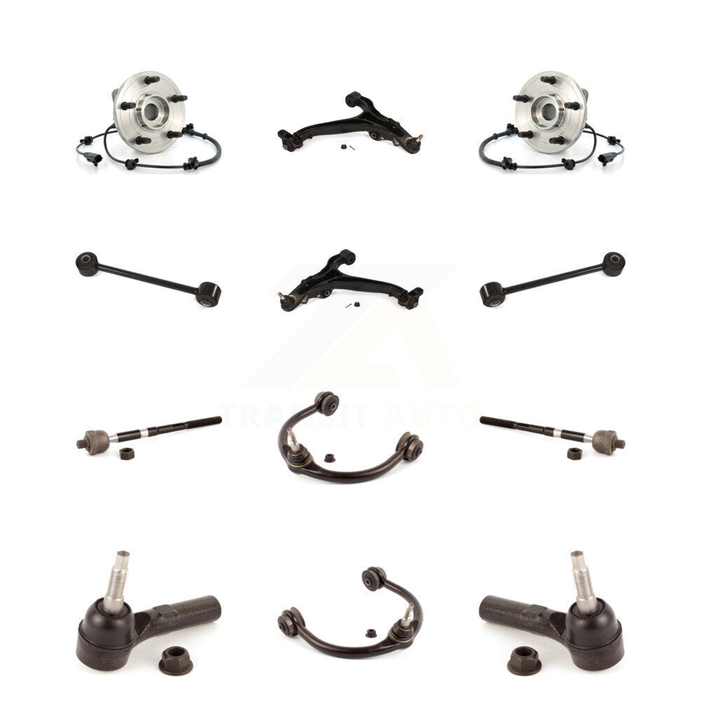 Hub Bearing Lower Upper Control Arm Outer Inner Tie Rod Link Front Kit For Jeep