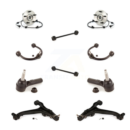 Hub Bearing Lower Upper Control Arm Outer Tie Rod Link Front Kit (10Pc) For Jeep