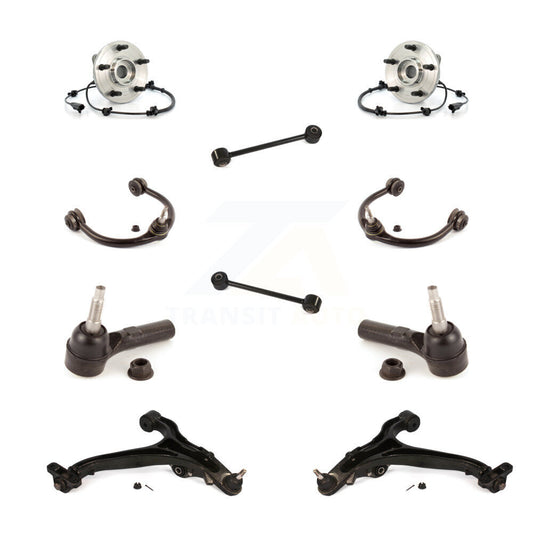 Hub Bearing Lower Upper Control Arm Outer Tie Rod Link Front Kit (10Pc) For Jeep