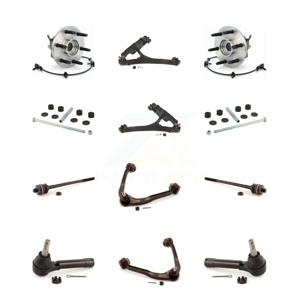 Bearing Lower Upper Control Arm Outer Inner Tie Rod Link Front Kit (12Pc) For XL