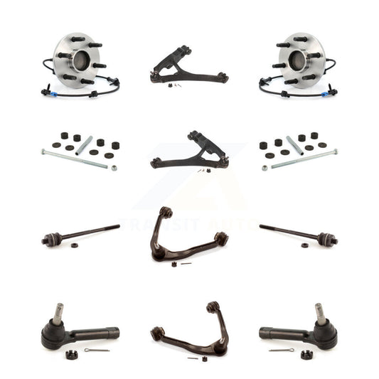 Bearing Lower Upper Control Arm Outer Inner Tie Rod Link Front Kit (12Pc) For XL