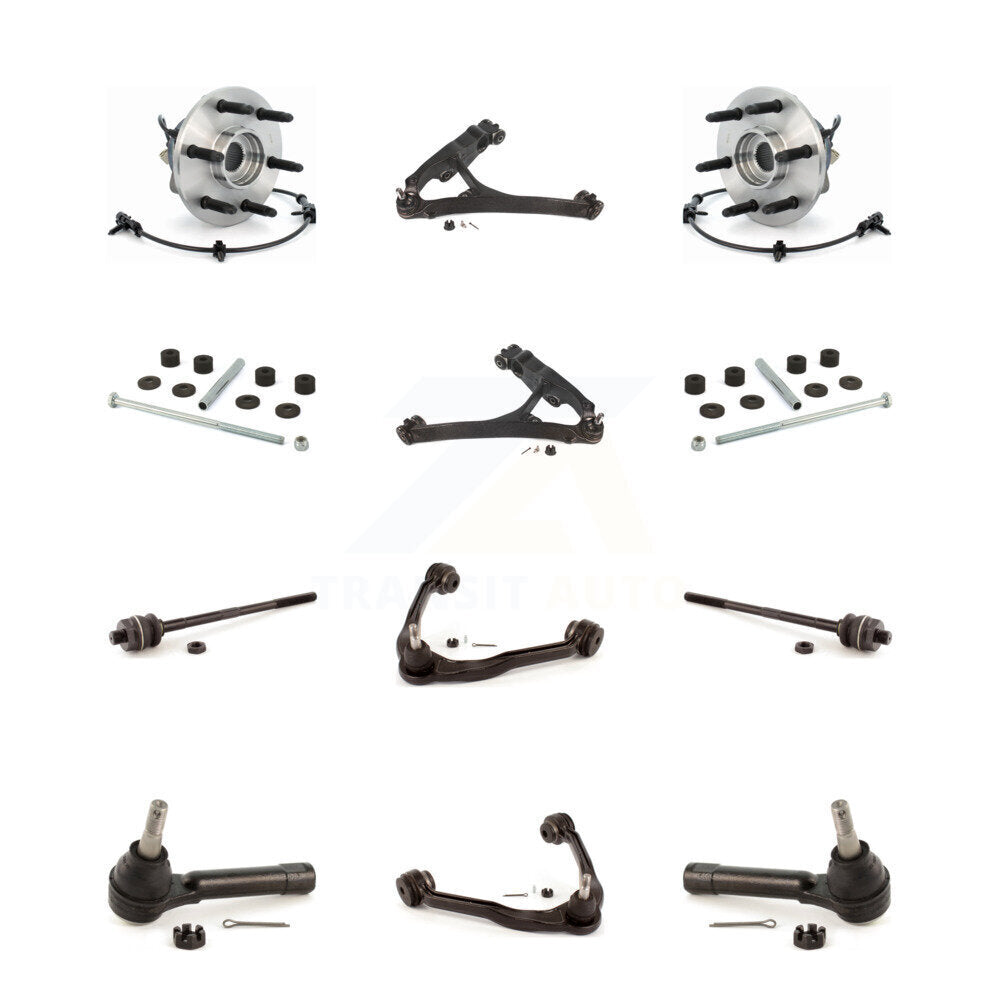 Bearing Lower Upper Control Arm Outer Inner Tie Rod Link Front Kit (12Pc) For XL