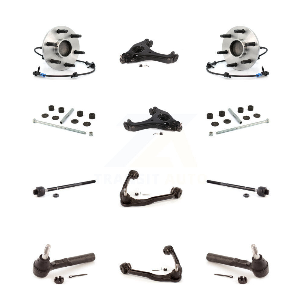 Bearing Lower Upper Control Arm with BJ Outer Inner Tie Rod & Link Front Kit For