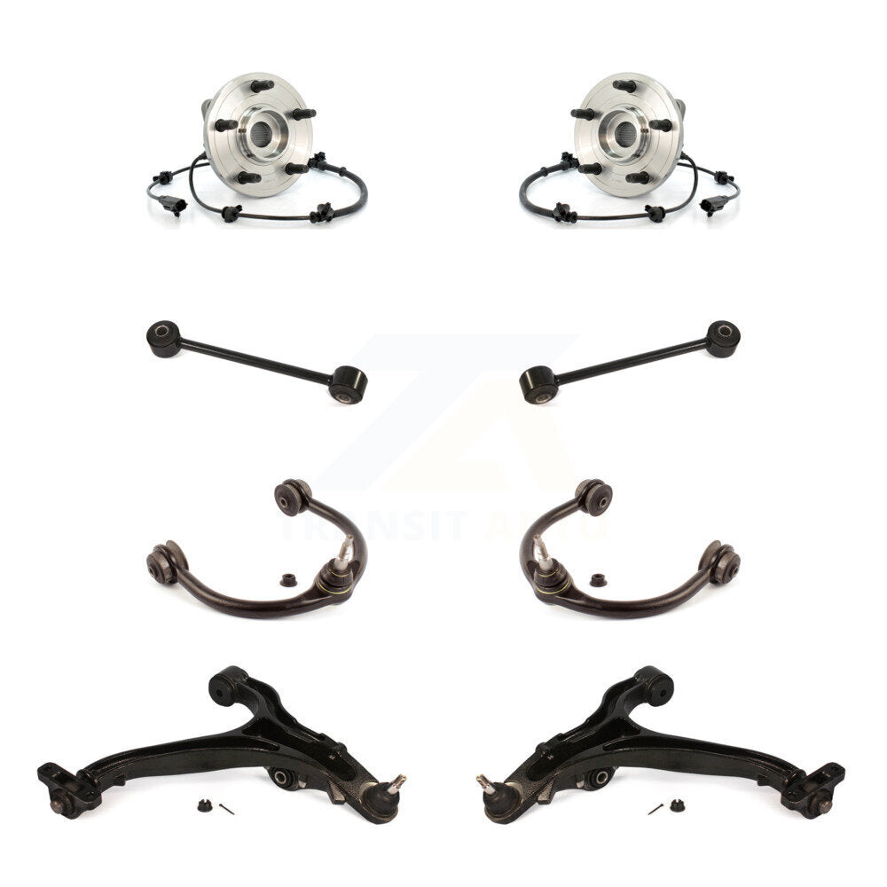 Hub Bearing Lower Upper Control Arm Link Front Kit (8Pc) For Jeep Grand Cherokee