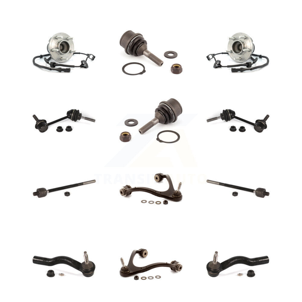 Upper Arm Lower Ball Joint Outer Inner Tie Rod & Link Front Kit (12Pc) For Ford