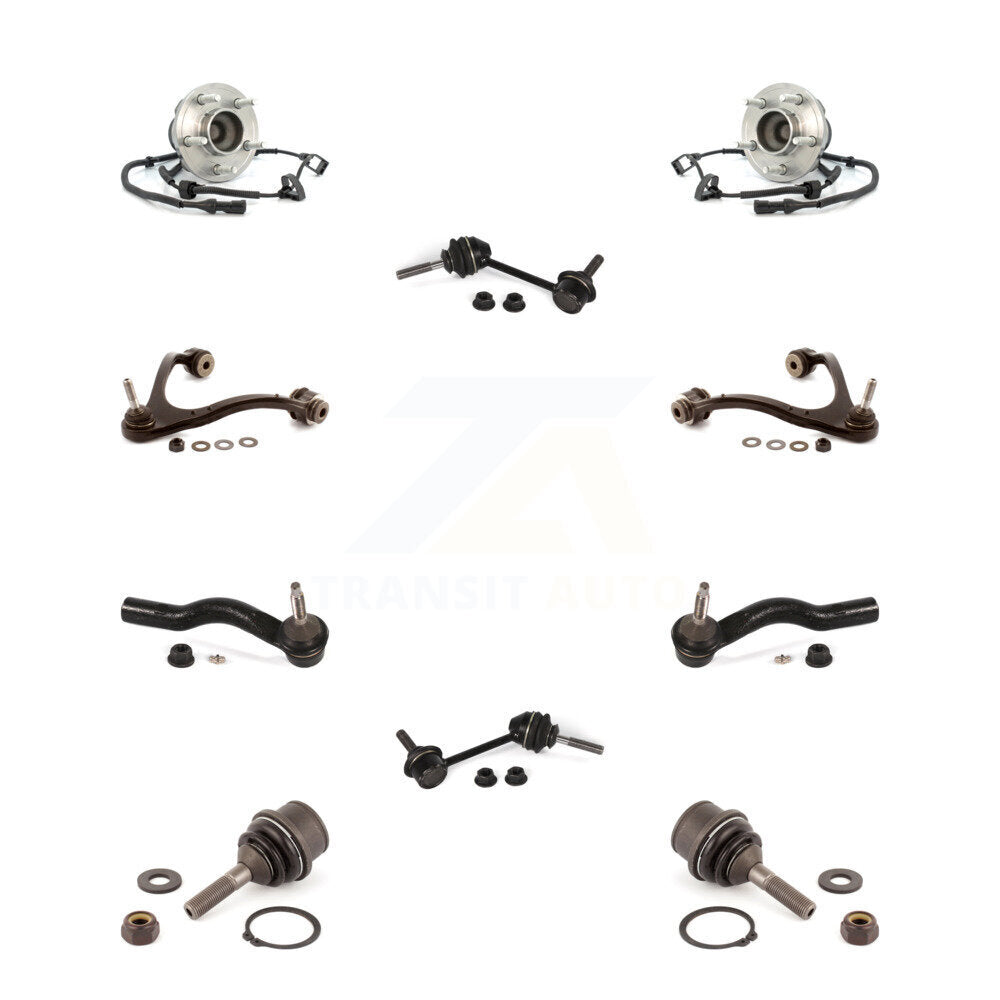 Bearing Upper Arm Lower Ball Joint Outer Tie Rod Link Front Kit (10Pc) For Ford