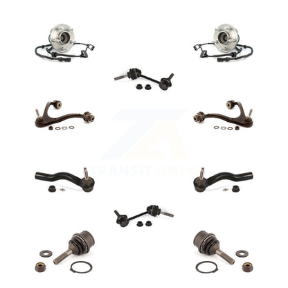 Bearing Upper Arm Lower Ball Joint Outer Tie Rod Link Front Kit (10Pc) For Ford