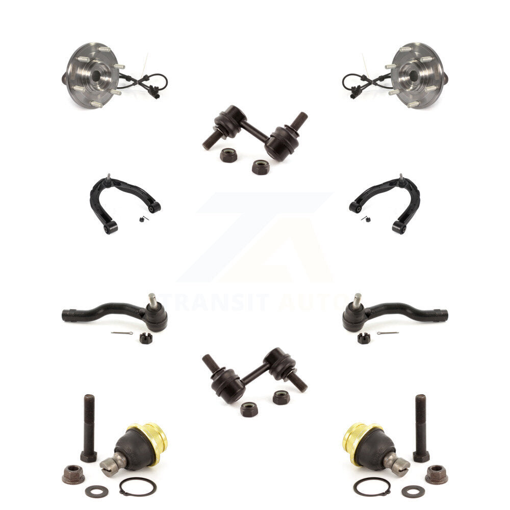 Hub Bearing Upper Control Arm Lower Ball Joint Outer Tie Rod Link Front Kit For